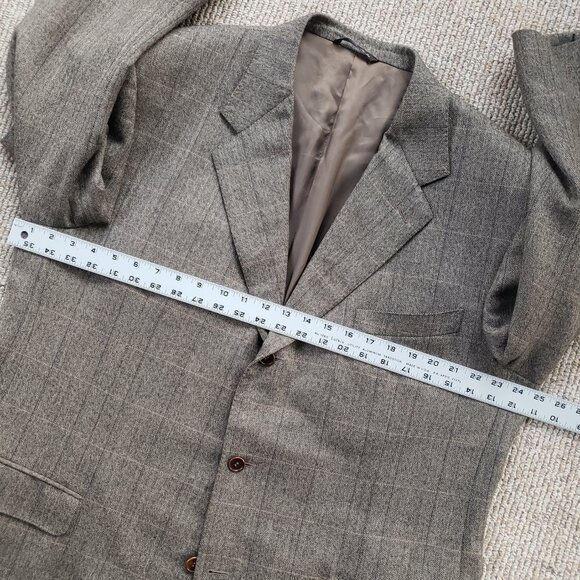 Canali 13320 Brown Windowpane Blazer Men's 60L IT (50L US) - Picture 9 of 13